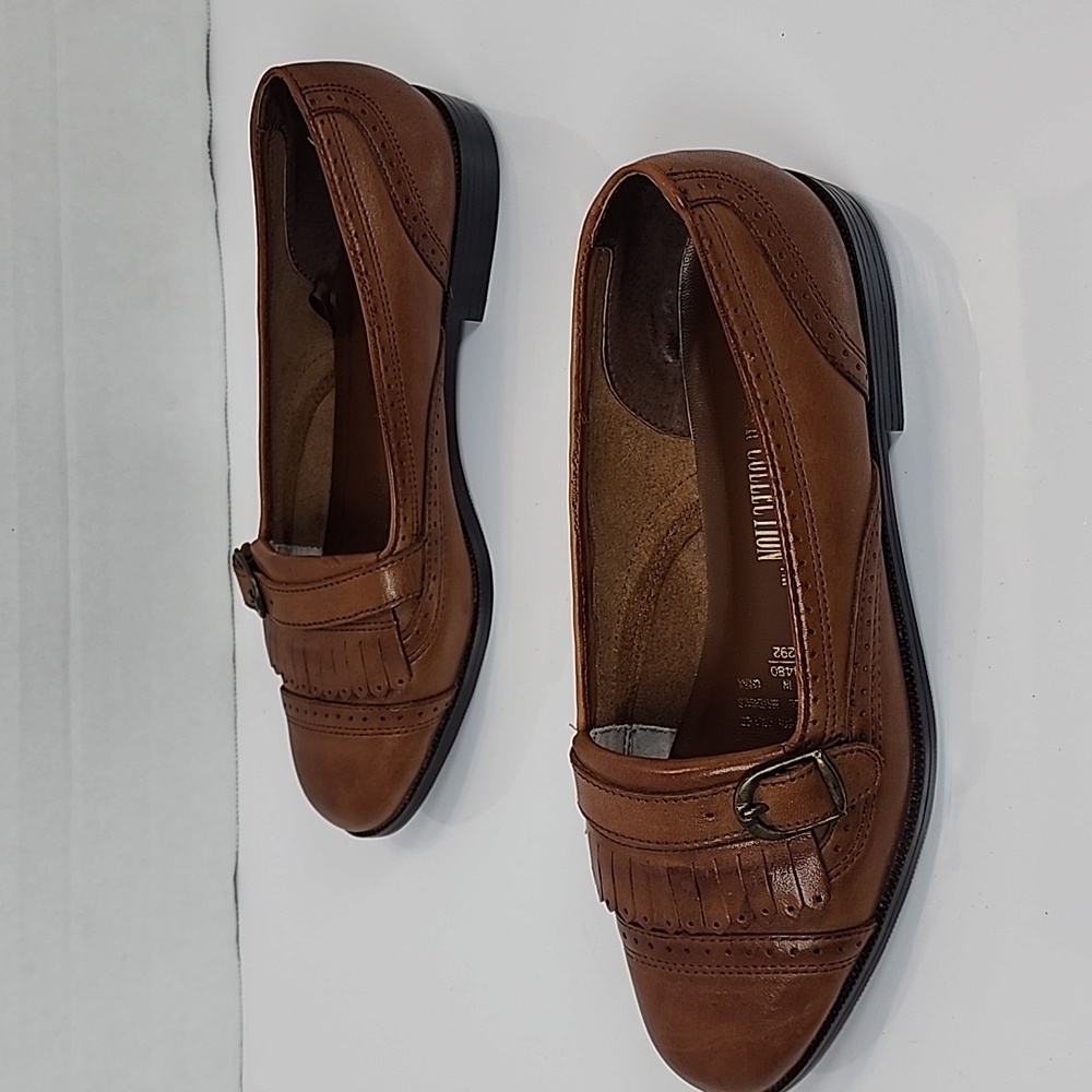The Leather Collection Brown Leather Women Flat Shoes Size 6.5 - Picture 8 of 15